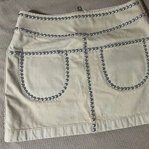 Coach 1941 Ivory Studded Skirt (denim)